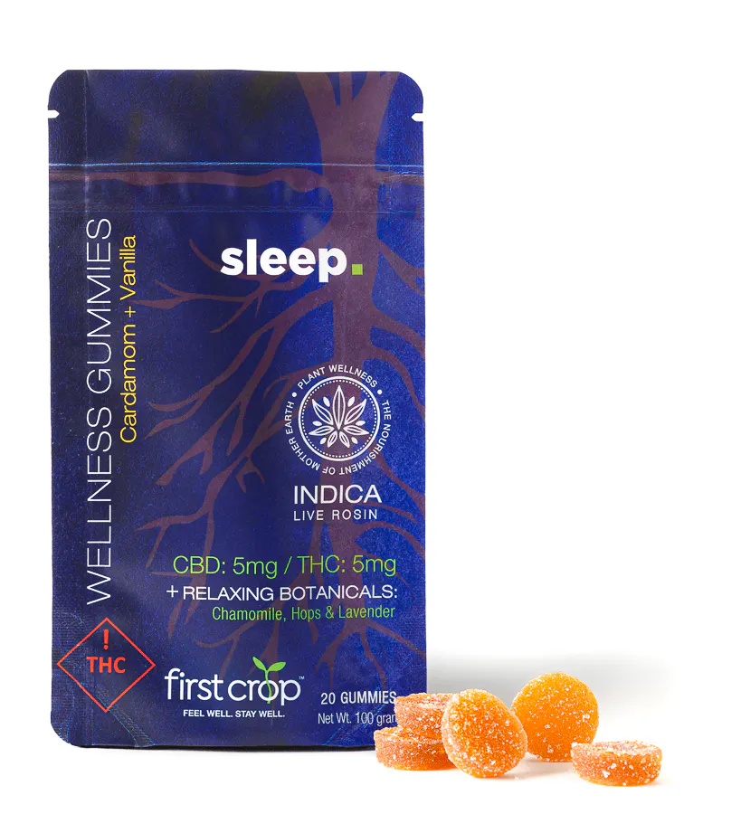 FIRST CROP | Sleep Gummies - 1:1 THC/CBD | 100mg | Kure (Downtown)
