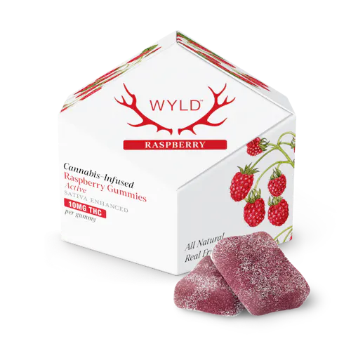Raspberry Sativa Enhanced Gummies-active