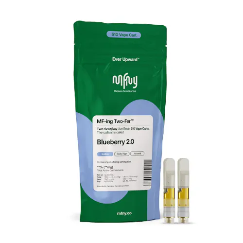 Blueberry 2.0 | Live Resin 510 Cart | 2pk | 1g-active