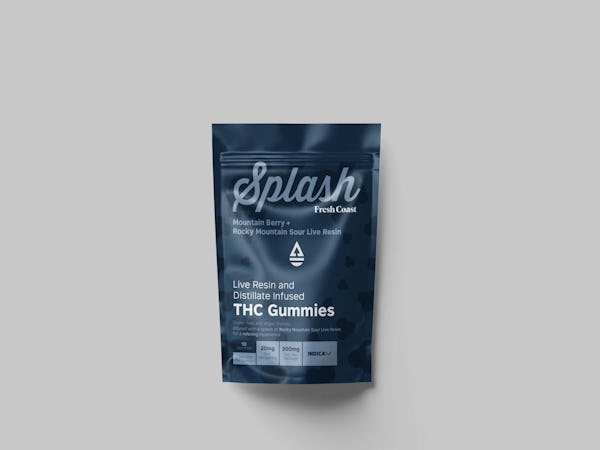 Product: Splash | Mountain Berry Sour Live Resin Distillate Gummies | 200mg