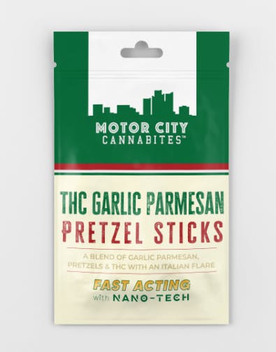 Product: Garlic Parmesan Pretzels | 200mg | Motor City Cannabites