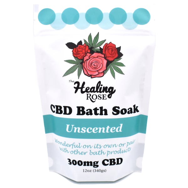 Unscented 300mg CBD Bath Soak - Healing Rose
