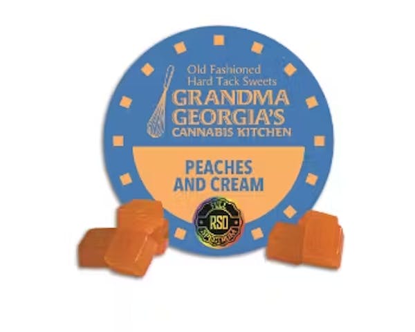 Peaches and Cream (H) RSO Hard Candy - 50mg 10pk - Grandma Georgia's