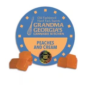 Peaches and Cream (H) RSO Hard Candy - 50mg 10pk - Grandma Georgia's