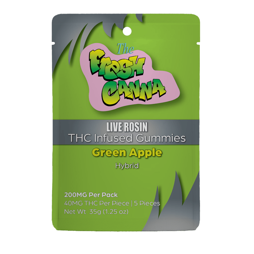 Fresh Canna | 200mg Live Rosin Gummies | Green Apple (Hybrid)