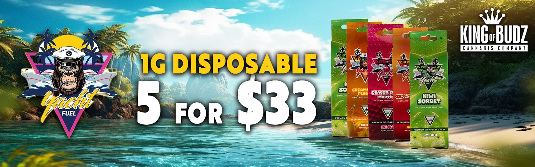 Yacht Fuel 1G Disposables 5 For $33