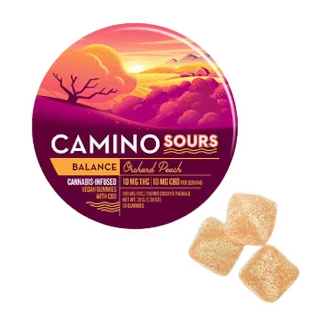 Camino Sours Orchard Peach 1:1 THC:CBD 10mg 10pk