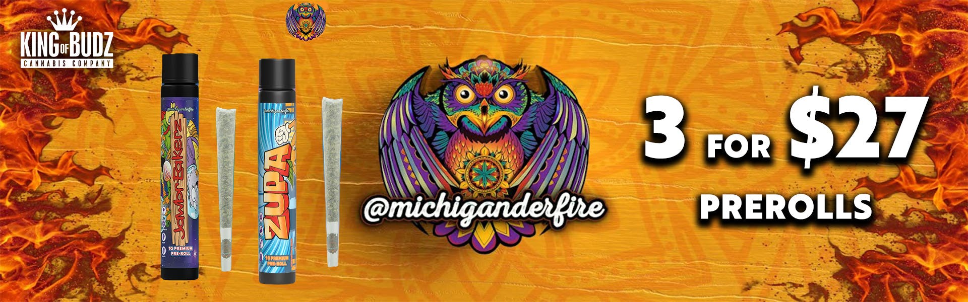 Michigander Fire 1g Preroll 3/$27