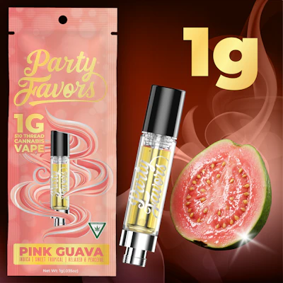 Party Favors - 1g Cart - Pink Guava - CARTRIDGES by Party Favors at King of Budz