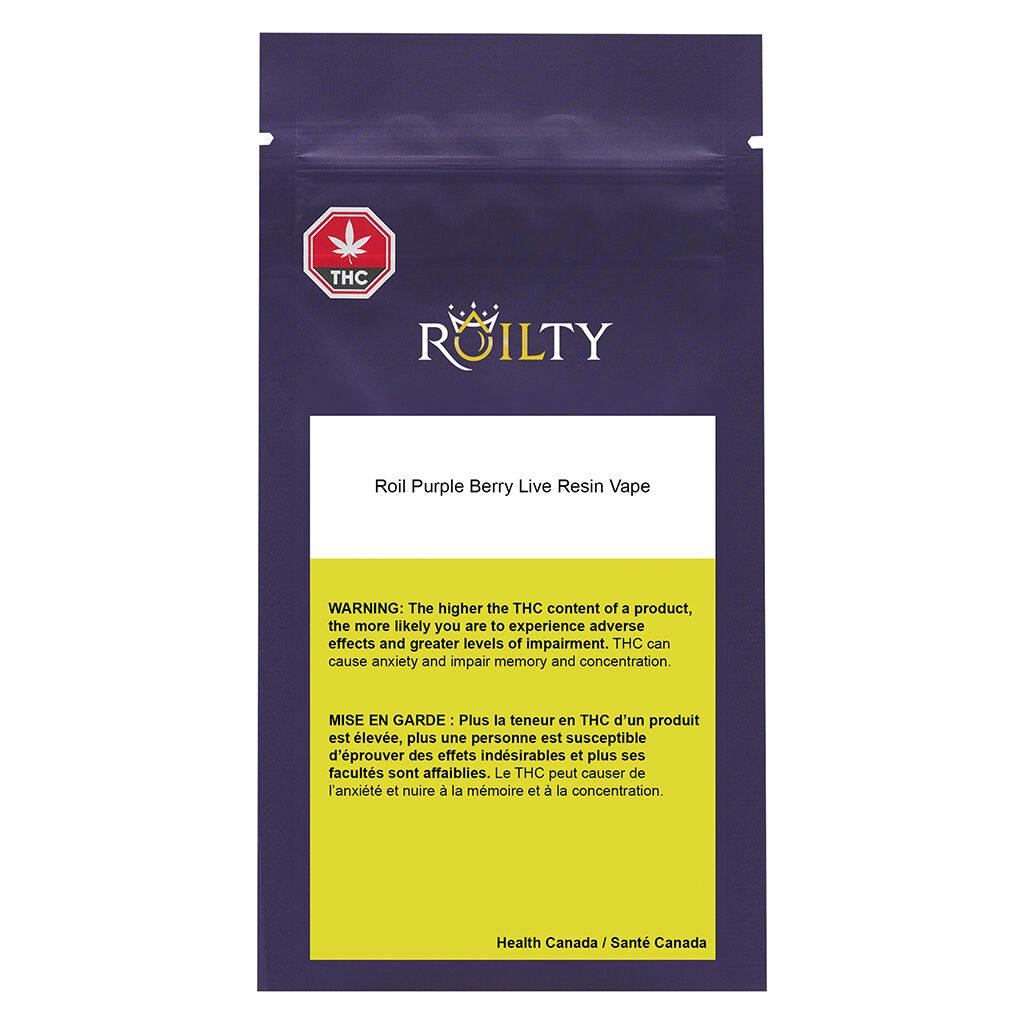 Roilty - roil purple berry live resin 510 thread cartridge