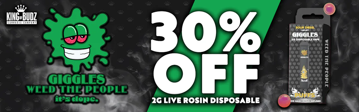 Giggles - 2g Live Rosin Disposable - 30 Percent OFF