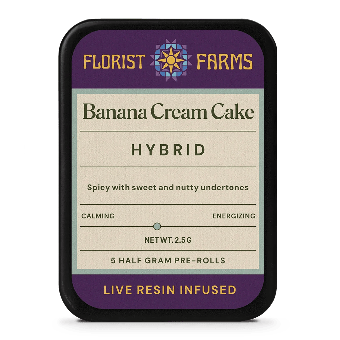 Florist Farms | Banana Cream Cake | Live Resin Infused | 5 Pack Florist Farms