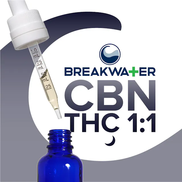 Breakwater MCT Tincture 1 CBN : 1 THC 100mg (indica, herbal, 2.8g)