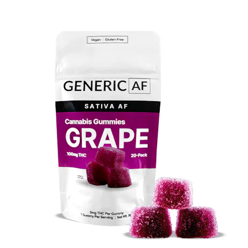 Generic AF | Gummy | Grape | 100mg 20pk-active