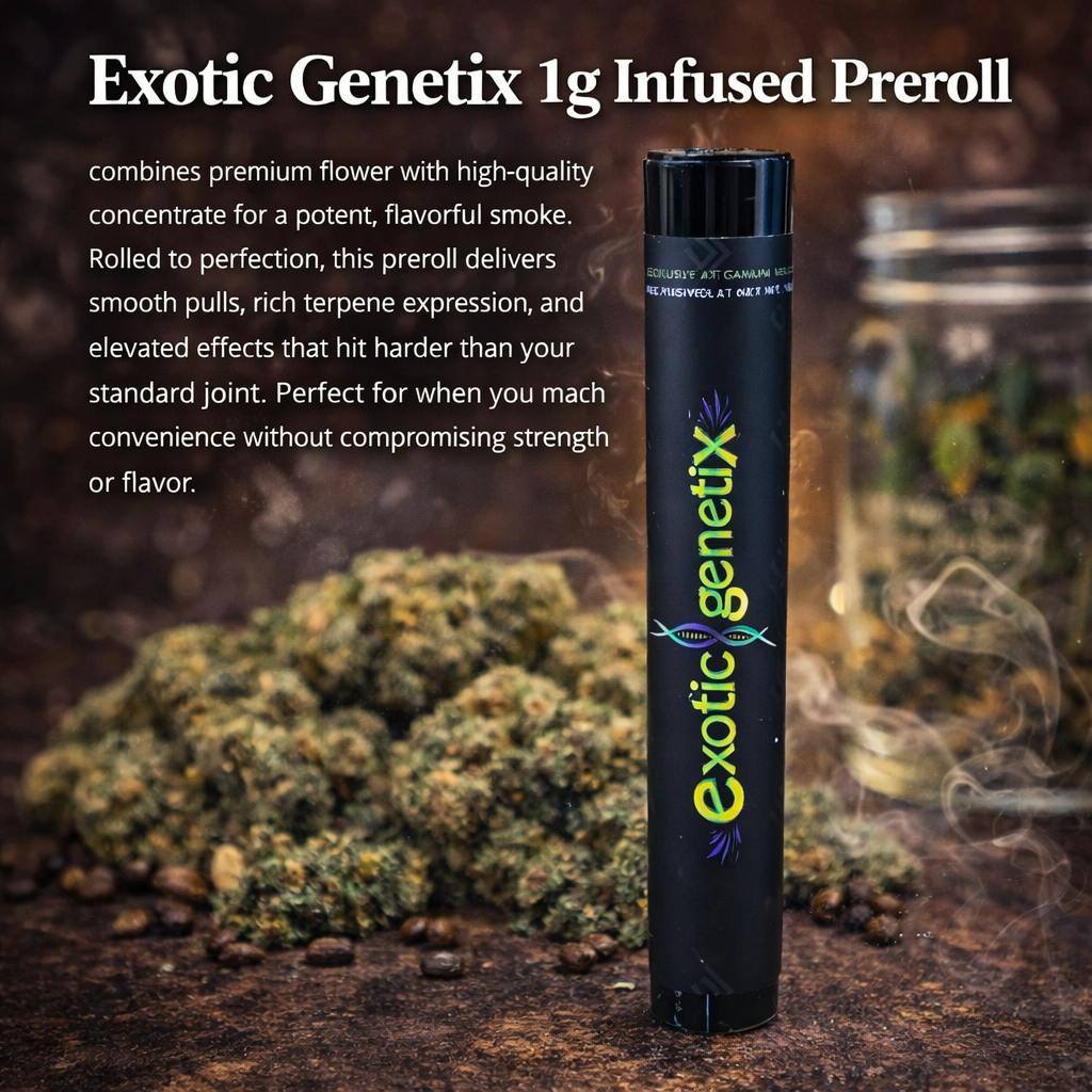 Exotic Genetix - 1g Infused Preroll - Blueberry Gary
