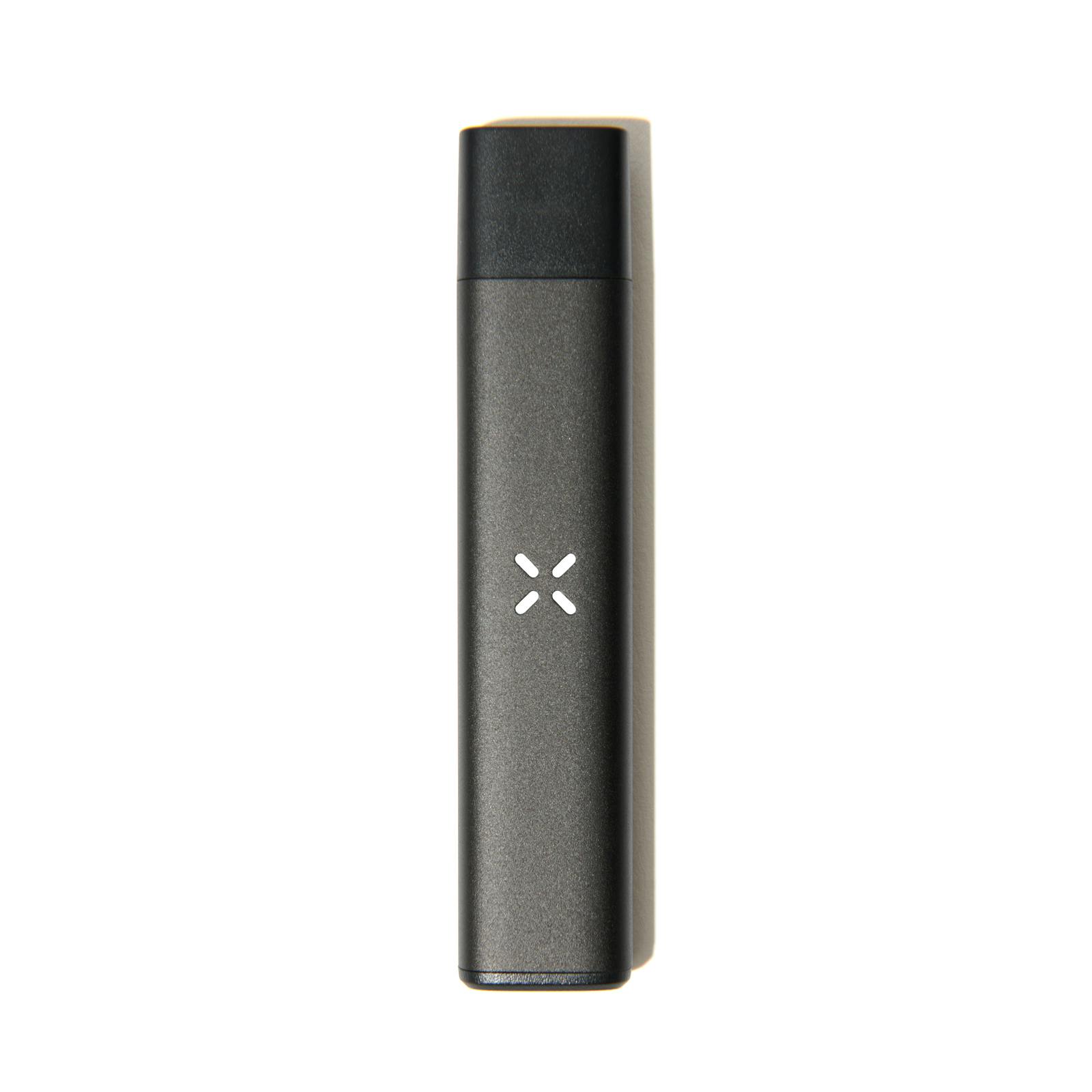 Black machined steel pen with hexagonal grip and small white logo at top.