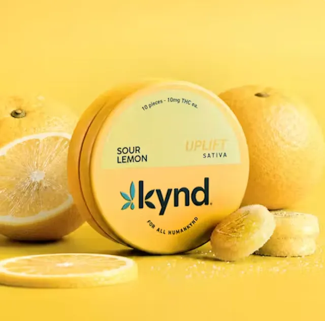 Kynd Gummies - Uplift Sour Lemon 10pk/100mg (sativa, 2.8g)