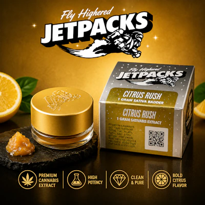 Jetpacks - 1g Cured Resin Badder - Citrus Rush - CONCENTRATES by Jetpacks at King of Budz