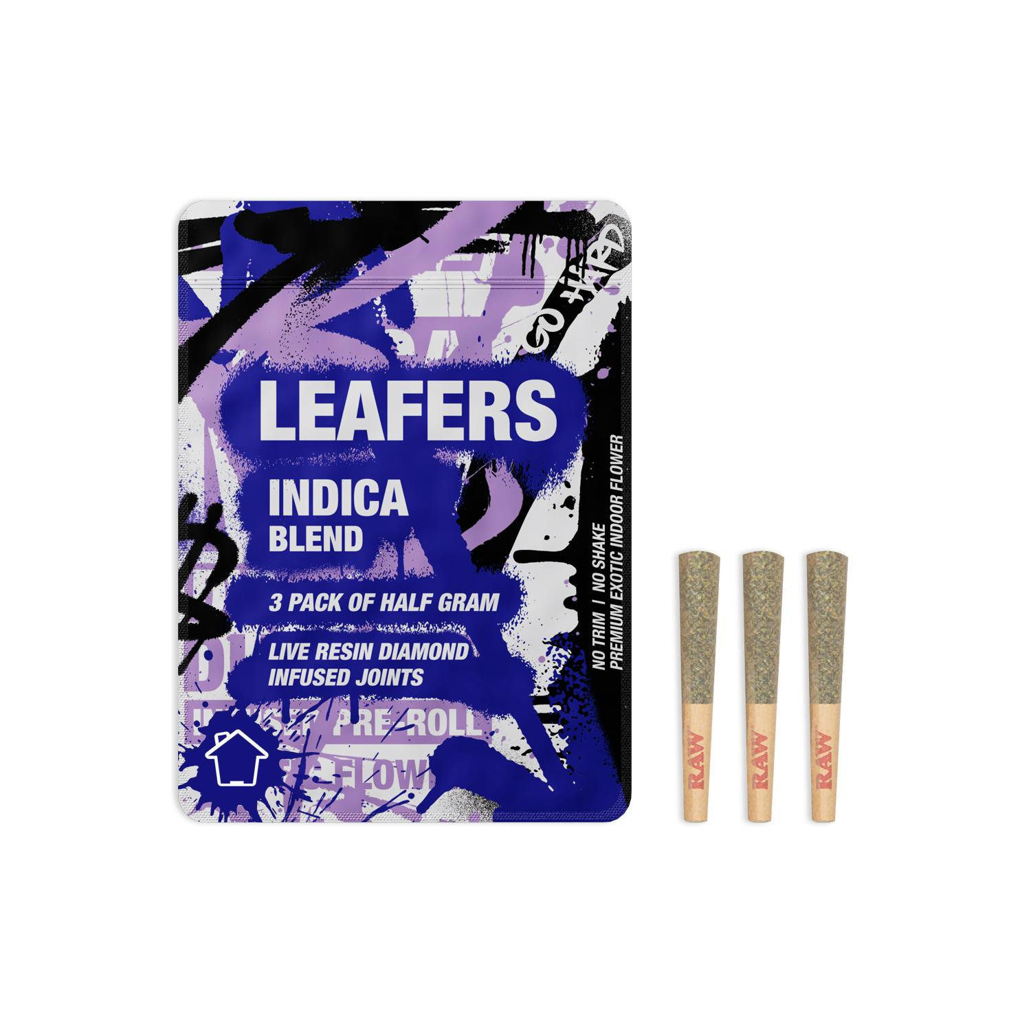 Indica Blend Diamond-Infused (3-pack of .5g joints) 1.5g Pre