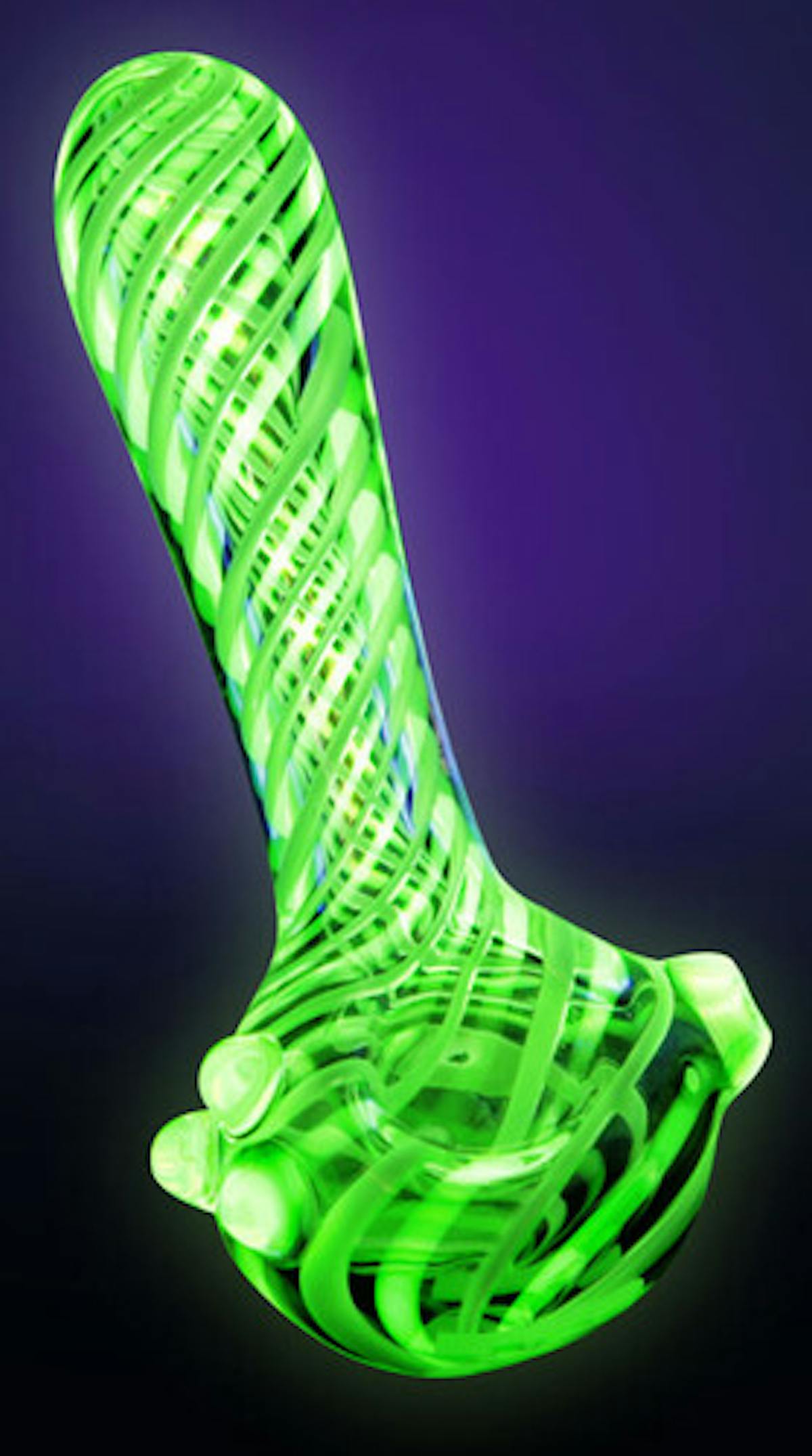 Image of 4.5″ Pulsar UV Candy Stripe Spoon Pipe | Assorted Colors
