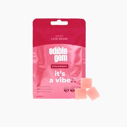 Edible Gem EDIBLE GEM | STRAWBERRY - LIVE RESIN GUMMIES | 2:1 CBN:THC 200MG — EDIBLES