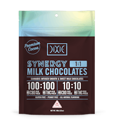 Edible-Synergy Milk Chocolates 1:1 10:10mg CBD/THC Each 200mg Total 10pk