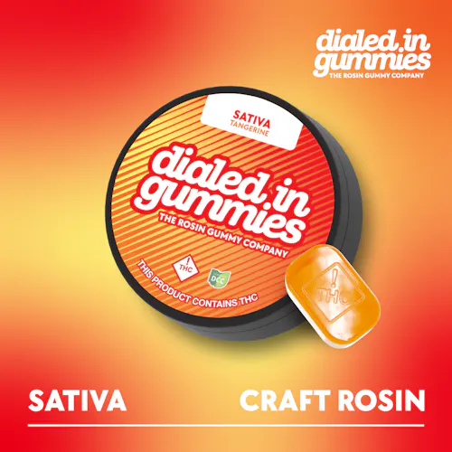 Dialed In Gummies | Tangerine (Solventless) Rosin Gummies | 10pack | 110mg | Sativa-active