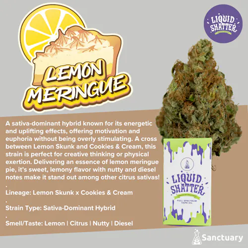 Lemon Meringue (SH) – 1g Liquid Shatter Vape Cart-active