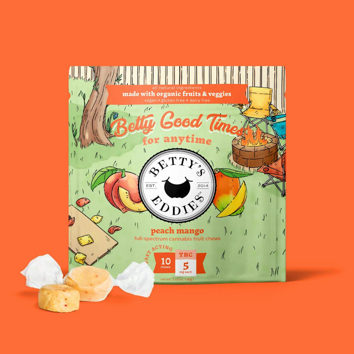 Photo of Betty Good Times Peach Mango Fruit Chew 50mg Betty’s Eddies