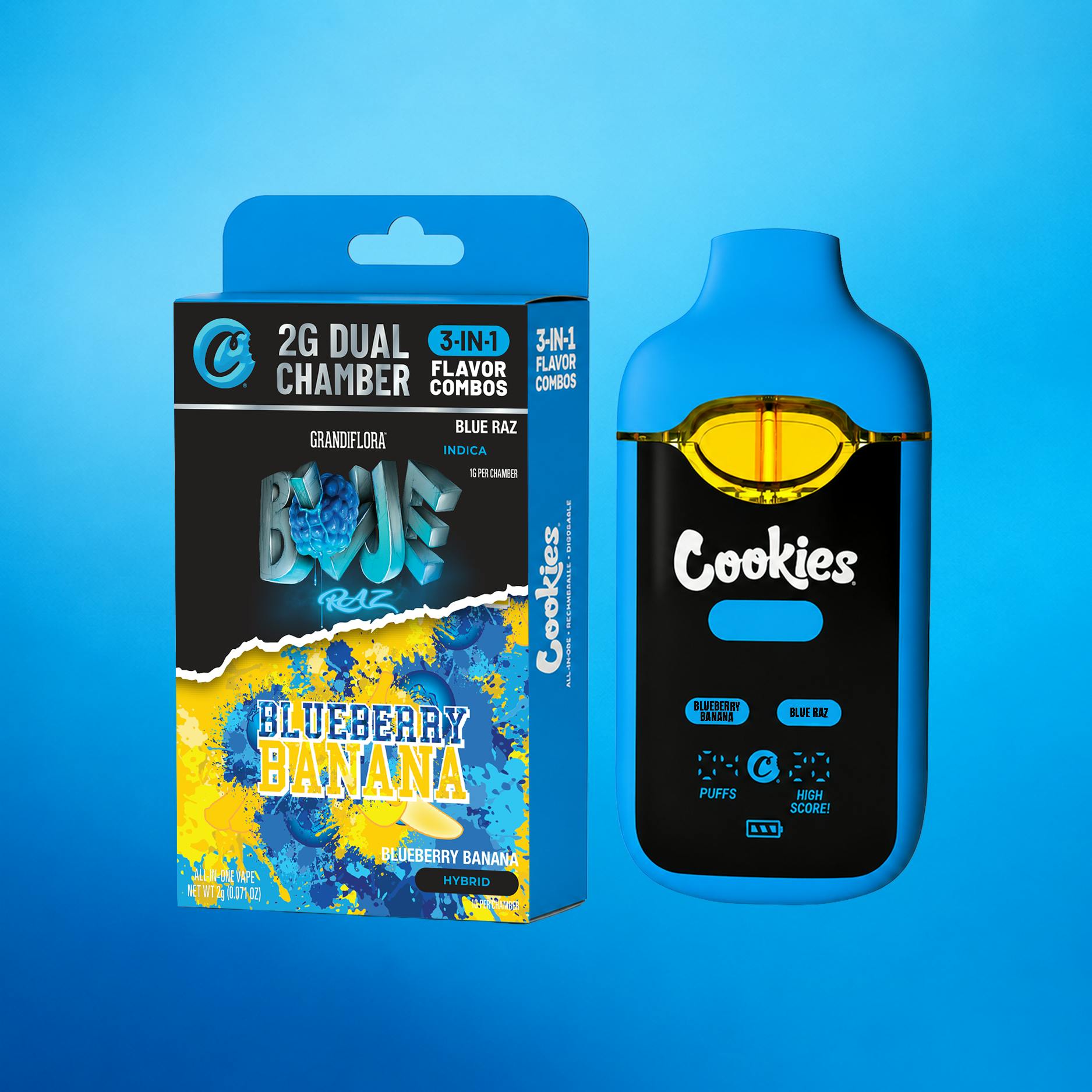 fake cookies disposable vape pen Cookies Dual Disposables | Blue Raz x Blueberry Banana Color:Lava Item_pro2_Buy any 2 for £15 VOOPOO VINCI E120 Pod
