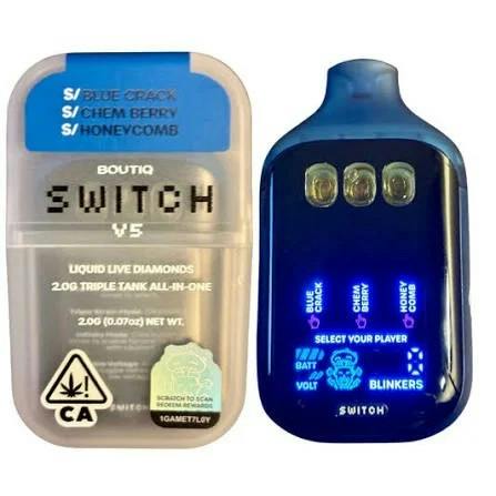 Blue Crack x Chem Berry x Honeycomb Liquid Live Diamonds Triple Tank Switch Disposable Hybrid by Boutiq – Vapes at Gatsby Cannabis