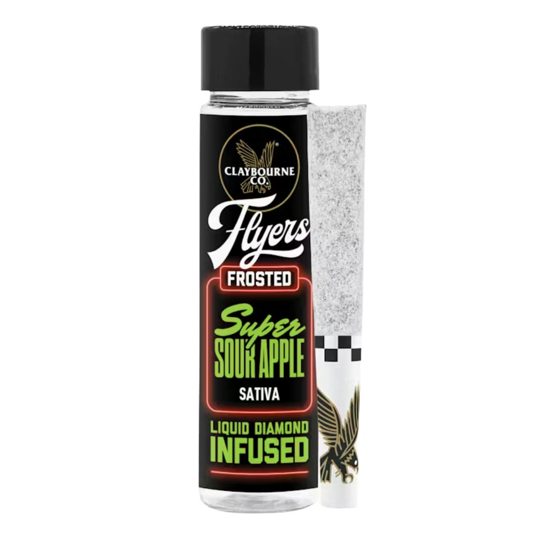 SUPER SOUR APPLE LIQUID DIAMOND INFUSED THCa DUSTED 2PK PREROLLS