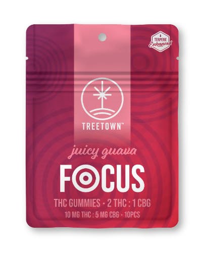 Product: 2:1 Focus | Juicy Guava | 10mg THC x 5mg CBG | 10pk | TreeTown