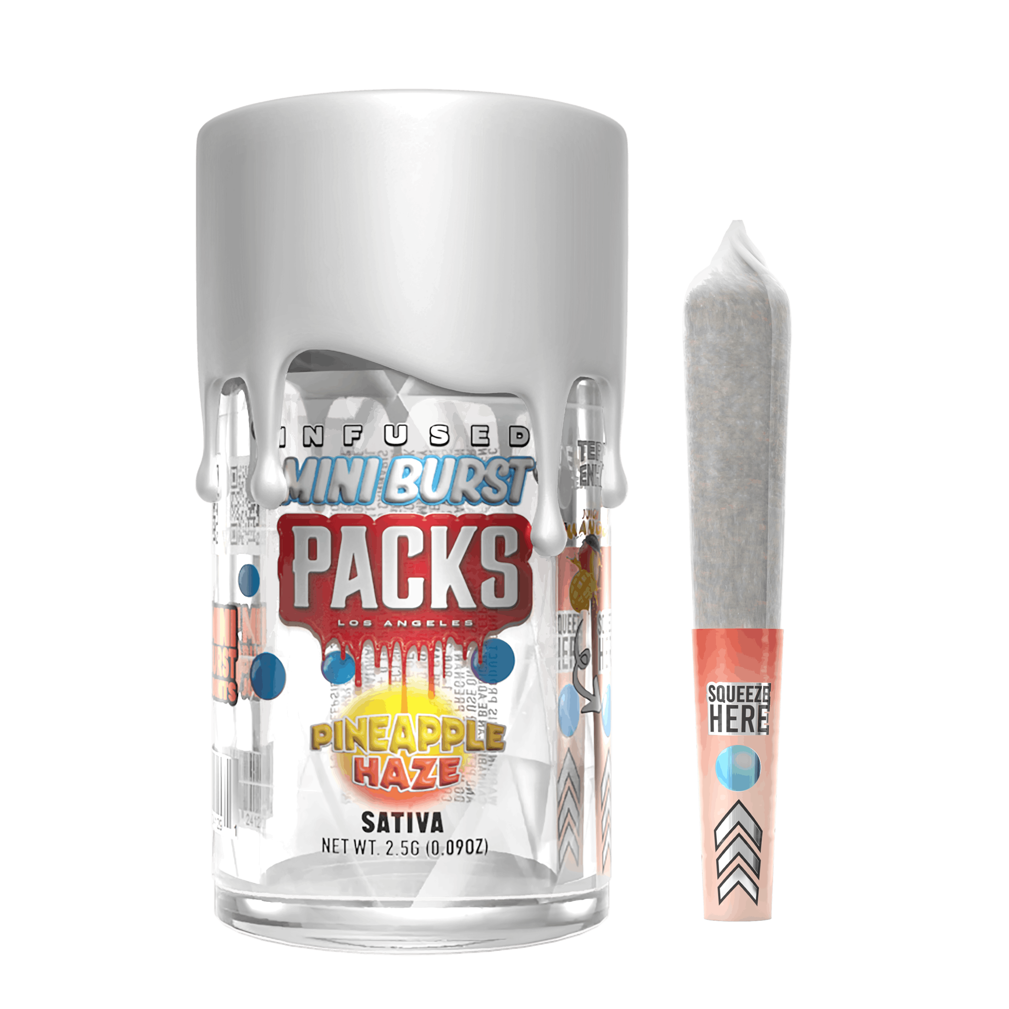 PINEAPPLE HAZE | Packs Mini Bursts - 5 Pack Infused Mini Joints | 2.5G