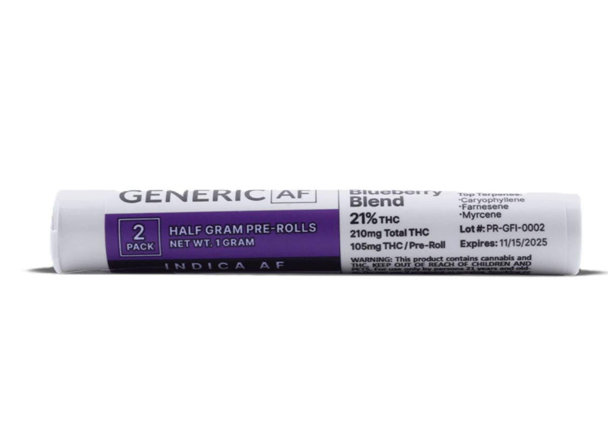 Photo of Generic AF | Blueberry Blend Indica | Pre-Rolls 2×0.5g
