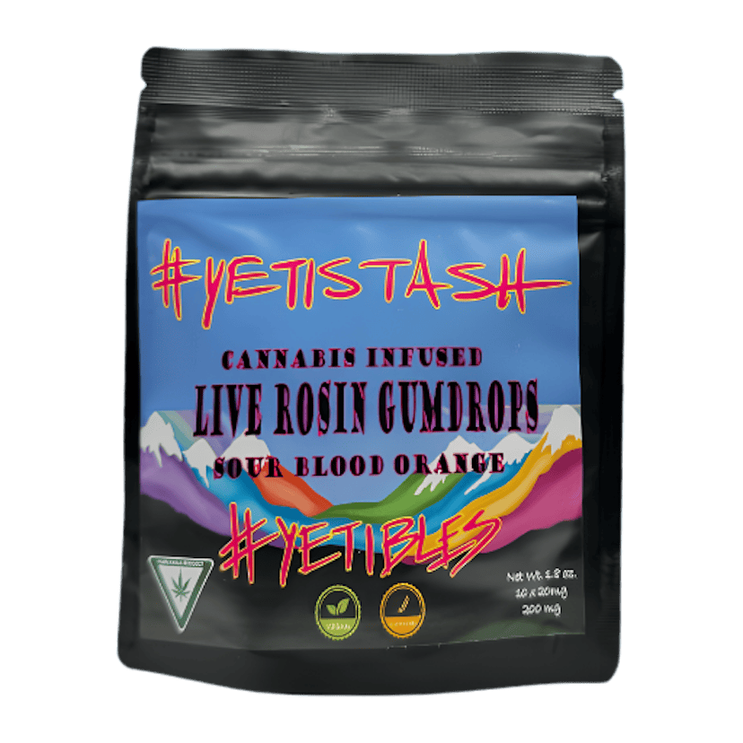 Yetistash | 200mg Live Rosin Gum Drops | Sour Blood Orange