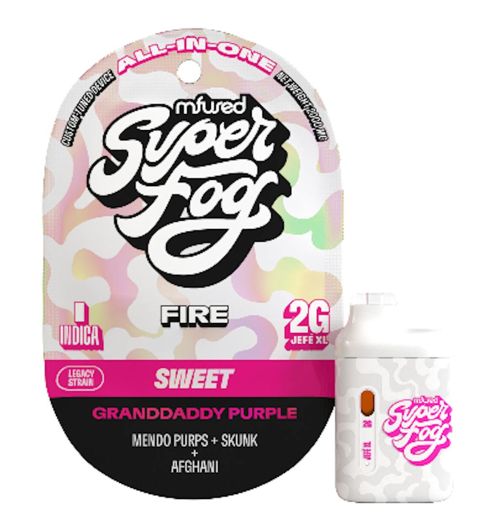 Product Disposable Super Fog Fire Jefes | Granddaddy Purple (H) 2pk | Mfused