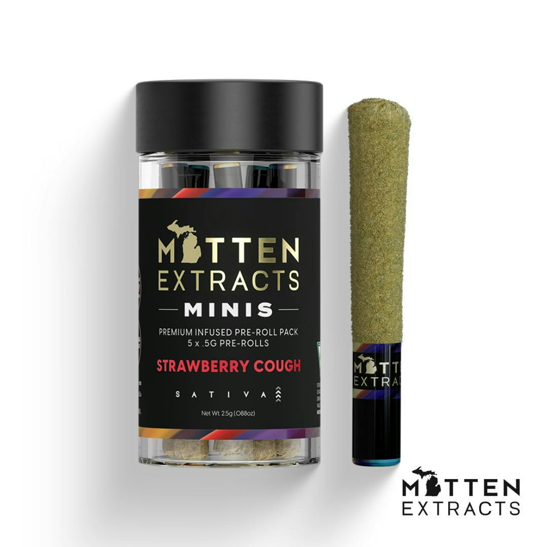 Mitten Extracts - 5-Pack .7g Infused Prerolls - Strawberry Cough (S)