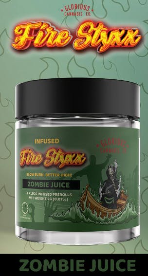 Product: Zombie Juice | 0.5g x 4pk | Infused Fire Styxx Multipack | Simpler Daze