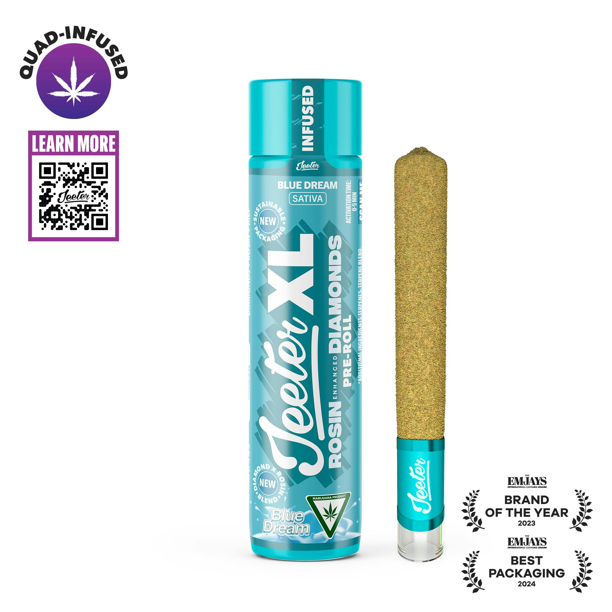 Jeeter - 2g Quad Infused Preroll - Blue Dream