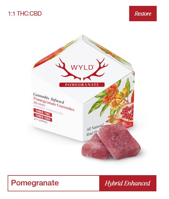 Pomegranate 1:1 CBD + Hybrid Enhanced Gummies - Image 2