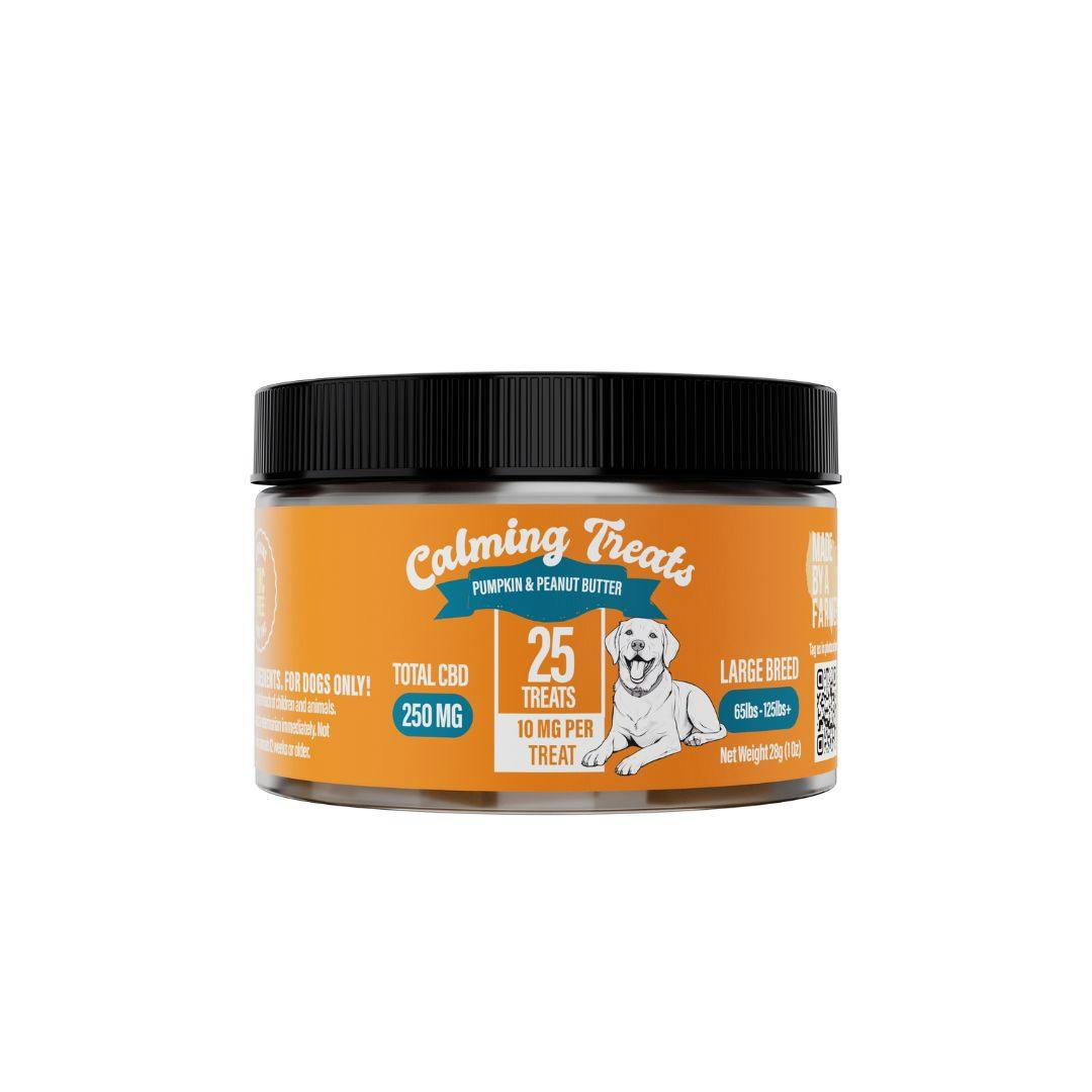Made By A Farmer | Large Breed | Medium Bottle (25x10mg) Calming CBD Dog Treats