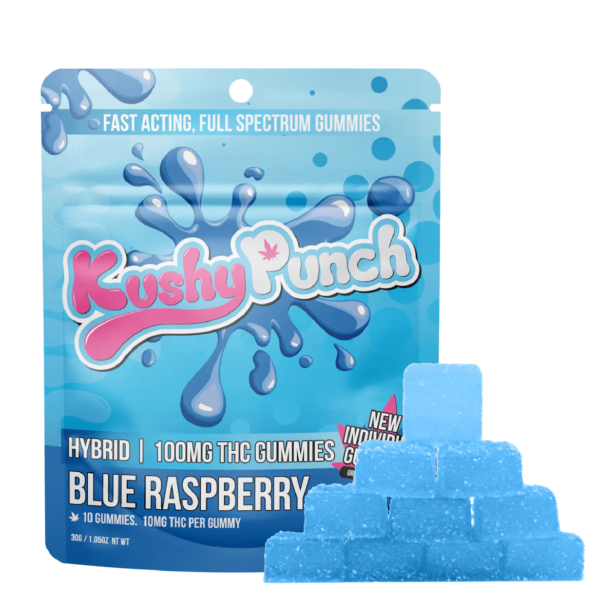 BLUE RASPBERRY HYBRID .1g Edibles | Kushy Punch