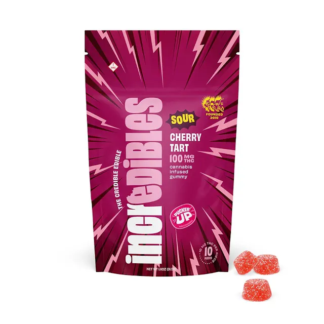 Incredibles Gummies Sour Cherry Tart 10pk/100mg (hybrid, 2.8g)