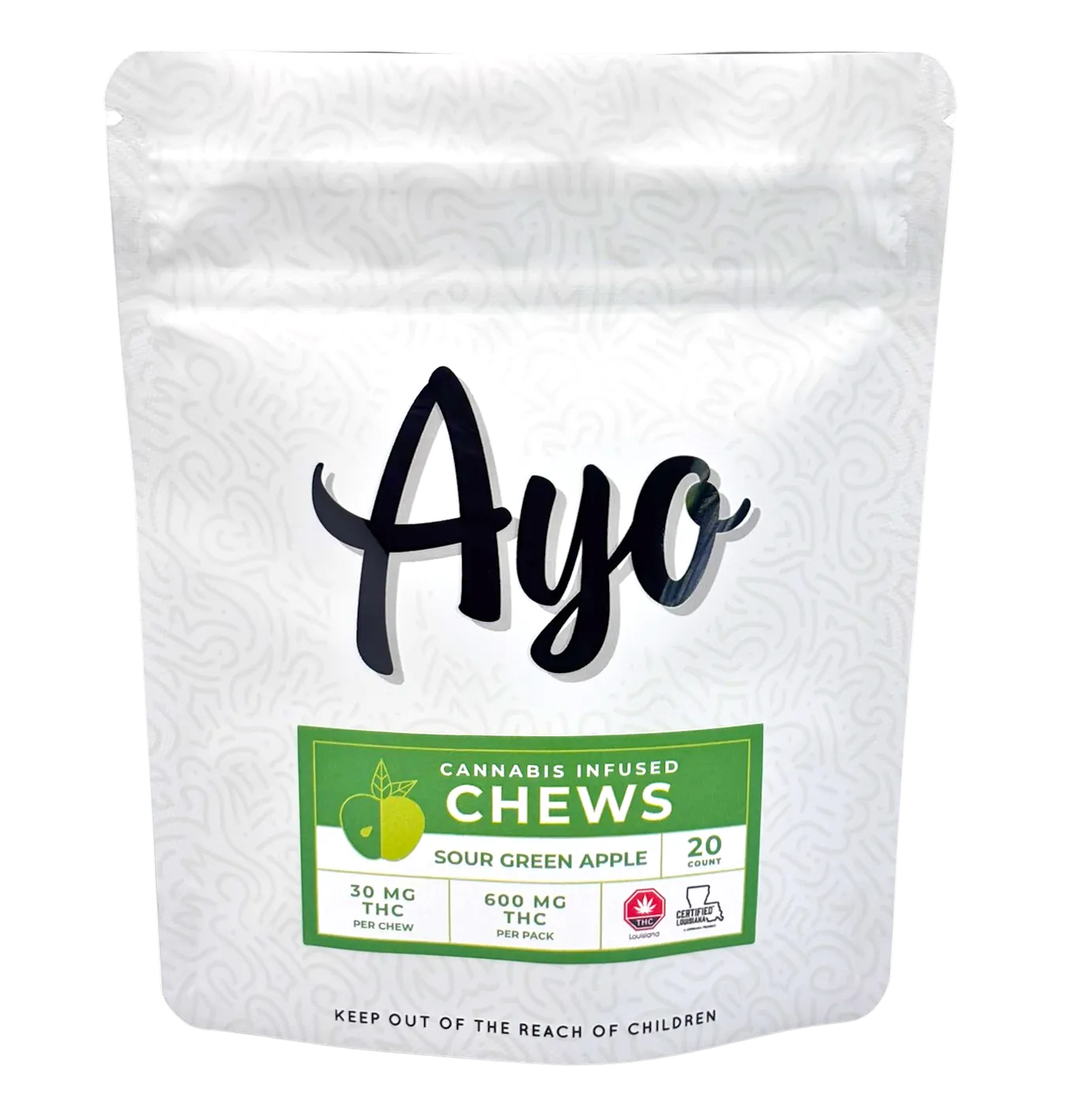 Ayo: Gummies | Sour Green Apple Blend | 600mg | 20pk at GDF - Jennings