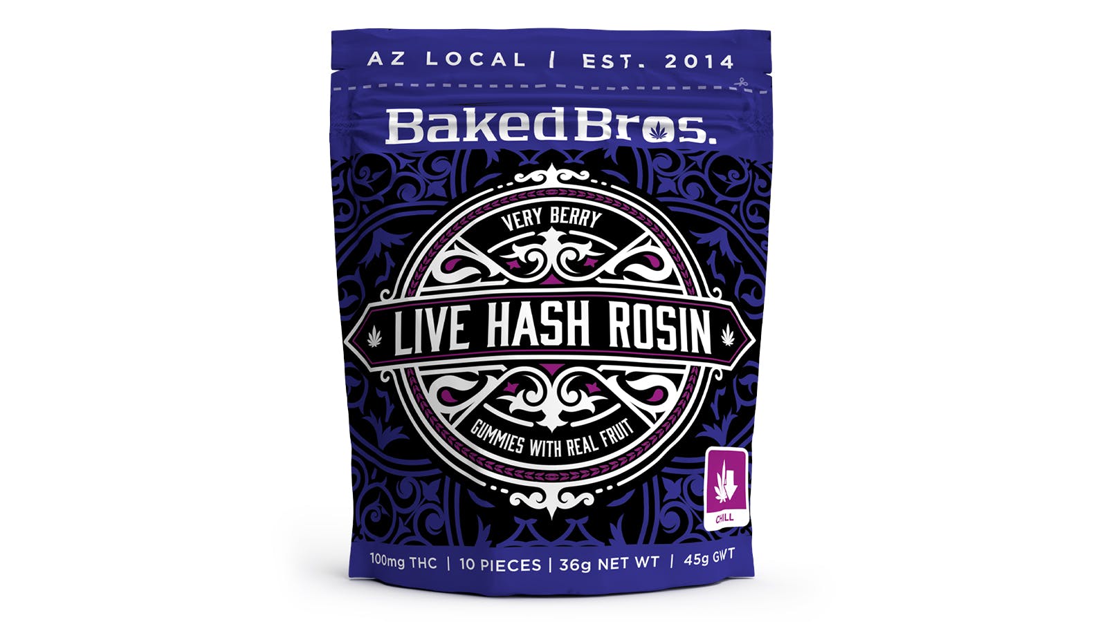 Baked Bros - Live Hash Rosin Gummies - Very Berry (I) (100mg)