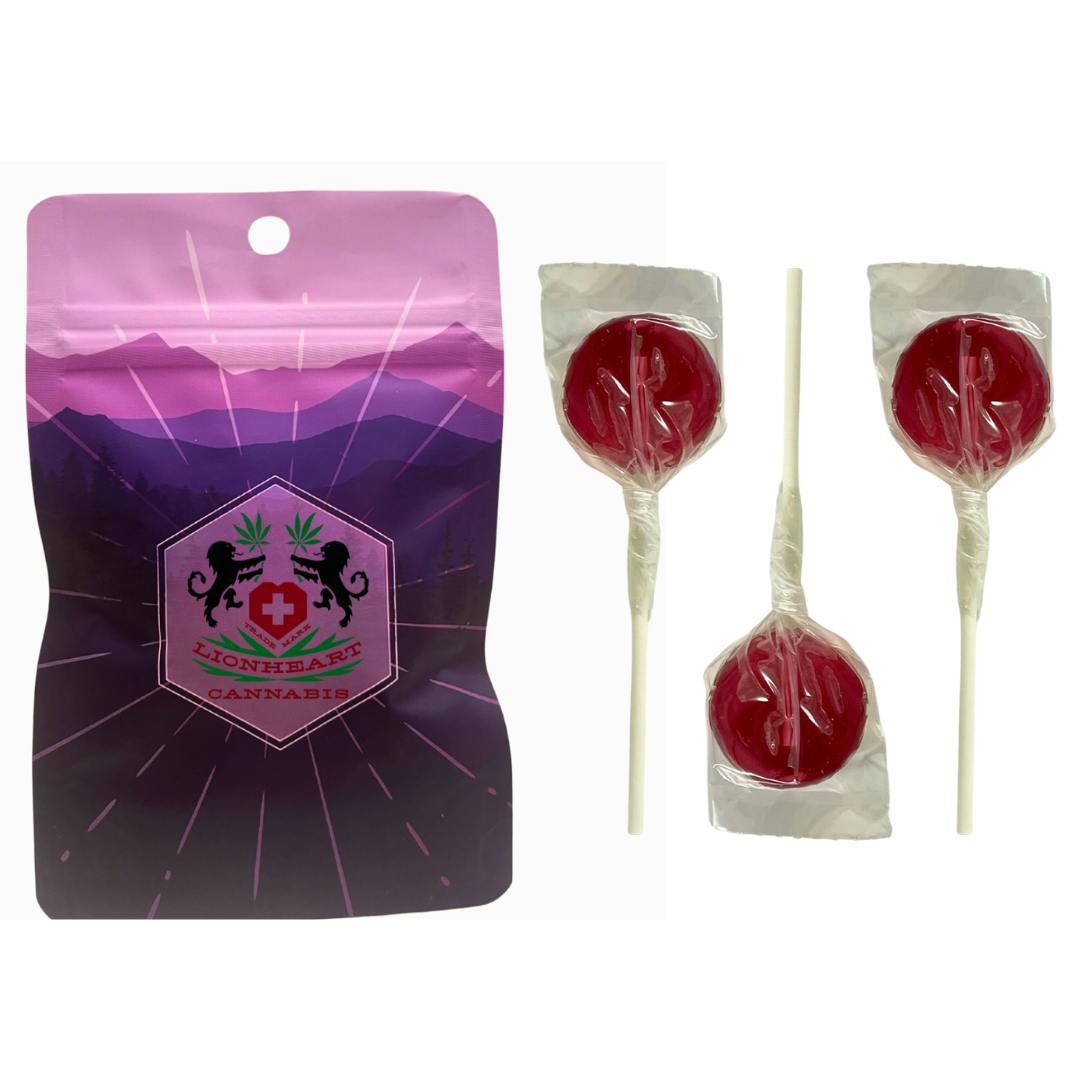 hakkacandyland　0710 Raspberry Lollipops (3pk) - 81.66mg - Lionheart Cannabis