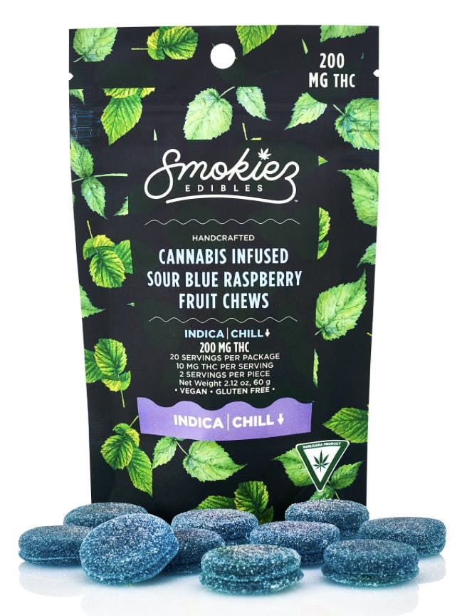 Smokiez | Gummies - Sour Blue Raspberry (Indica) - 200mg