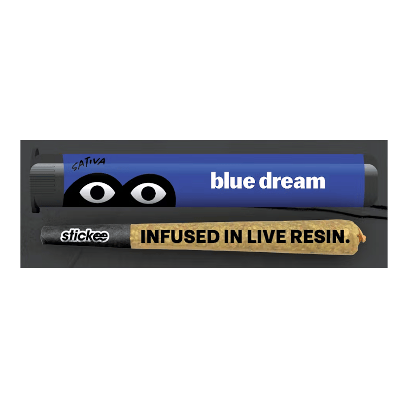 Stickee 1.2g Infused Live Resin Preroll Blue Dream