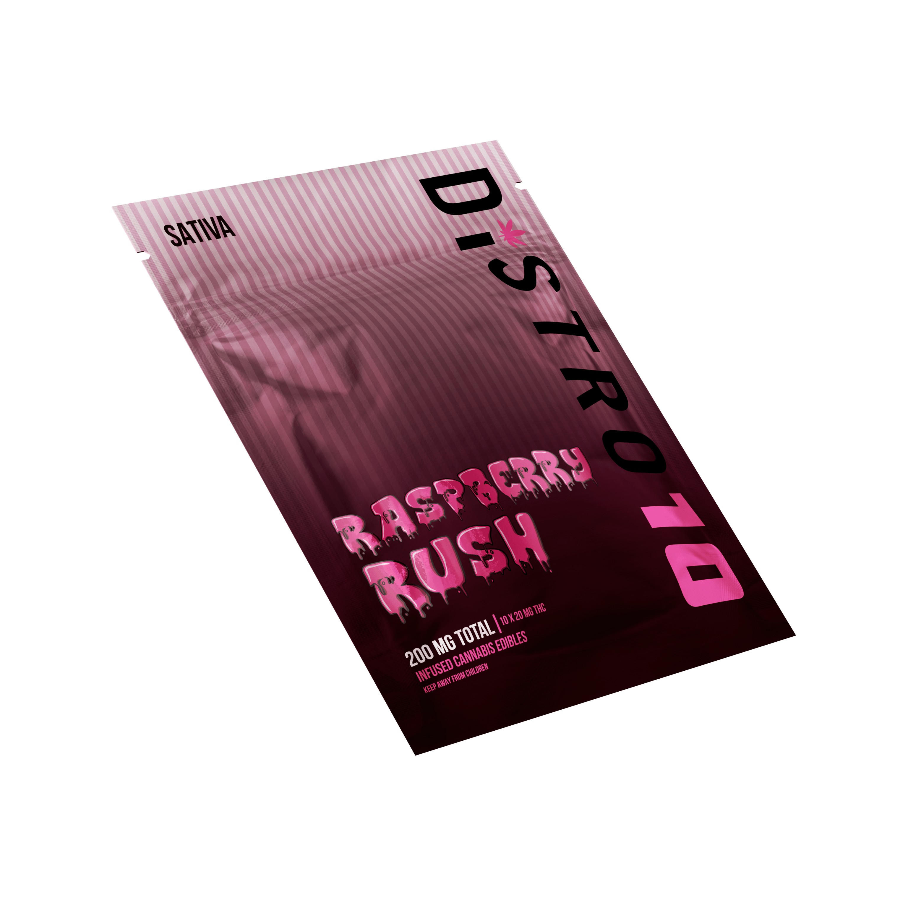Product: Distro 10 | Raspberry Rush | Infused Gummies | 200mg | Sativa